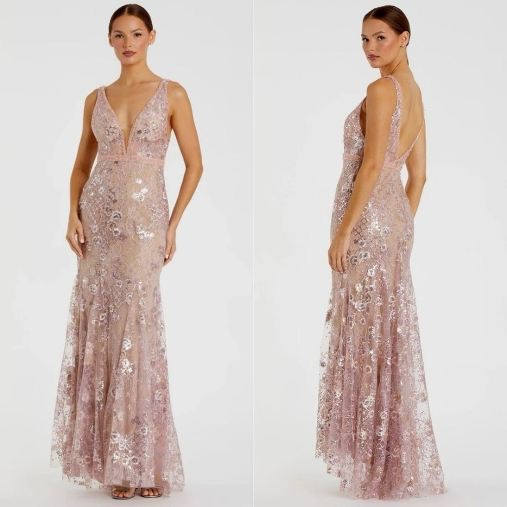 Elegant Sequin Lace Evening Gown